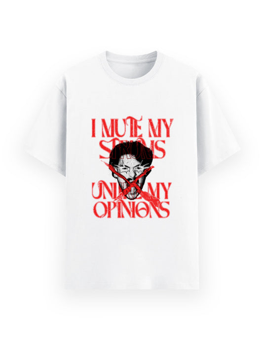 Qalakaar-Unisex-Printed-I_Mute_My_Strums_Unlike_My_Opinions-White-Everyday-Tshirt